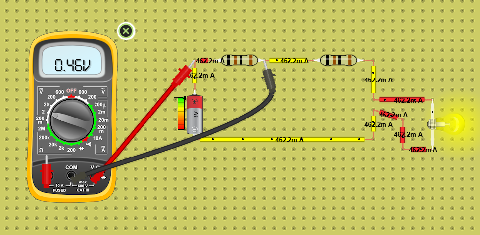 Circuito uso polímetro